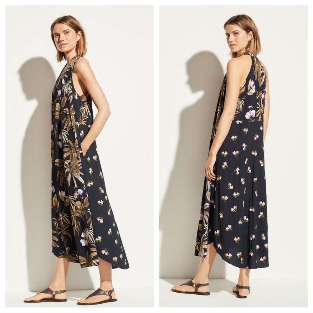 Vince Tropical Halter Neck Maxi Dress
